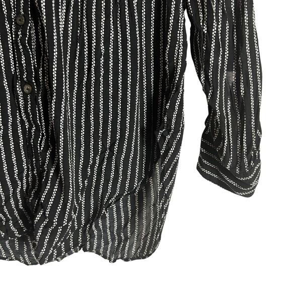 Anthropologie Maeve Calia Black White Printed Button Front Tunic Top Size 2 - Picture 5 of 10